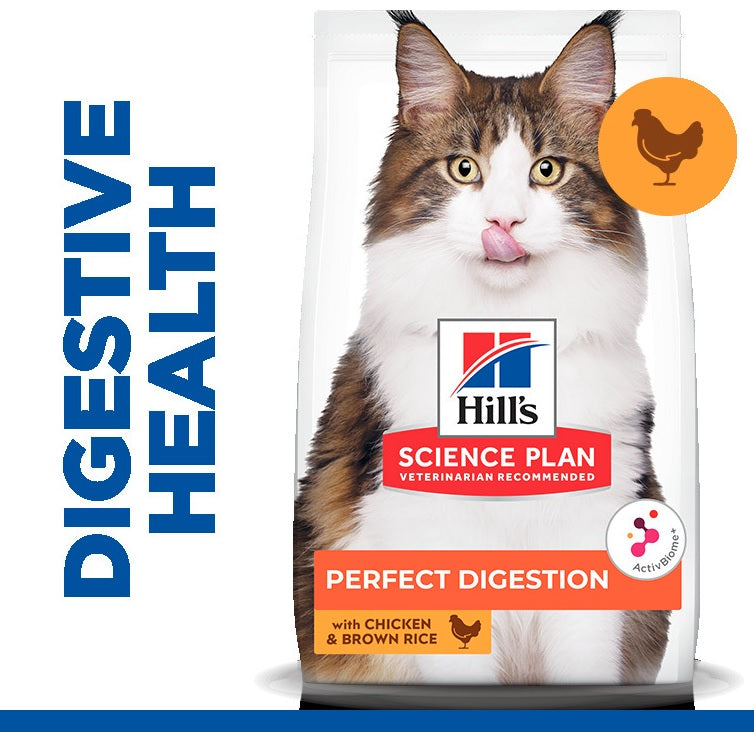 Hill's Science Plan Perfect Digestion Adult 1 Cat Dry Food With Chicken & Brown Rice 3kg