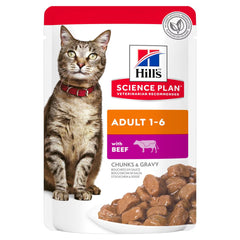 Hill's Science Plan Adult Wet Cat Food BeefPouches