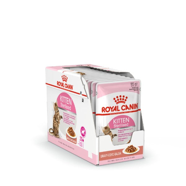 Royal Canin Feline Health Nutrition Kitten Sterilised Gravy (Wet Food - Pouches) - 12 X 85 Gms