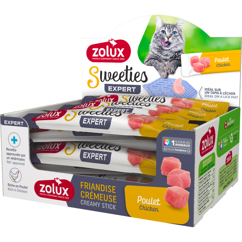 Zolux Sweeties Creamy Stick For Cat - Chicken 48pcs/Box