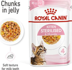 Feline Health Nutrition Kitten Sterilised Jelly (WET FOOD - Pouches) - 12 x 85 gms