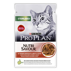 Purina Pro Plan Sterilised Wet Cat Food with Beef Grilled in Gravy, 26 x 85g