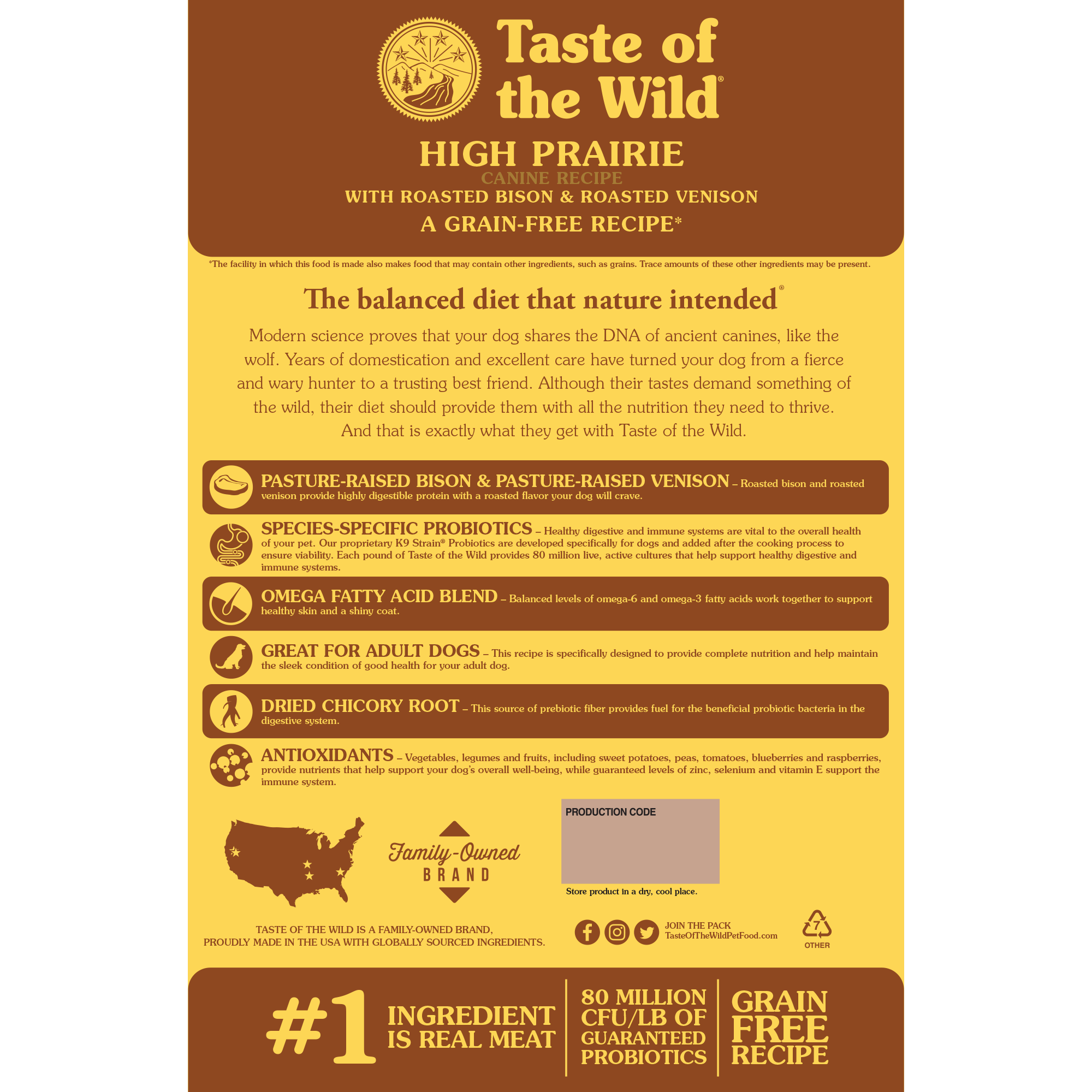 Taste of Wild High prairie Canine Recipe with Roasted Bison & Roasted Venison