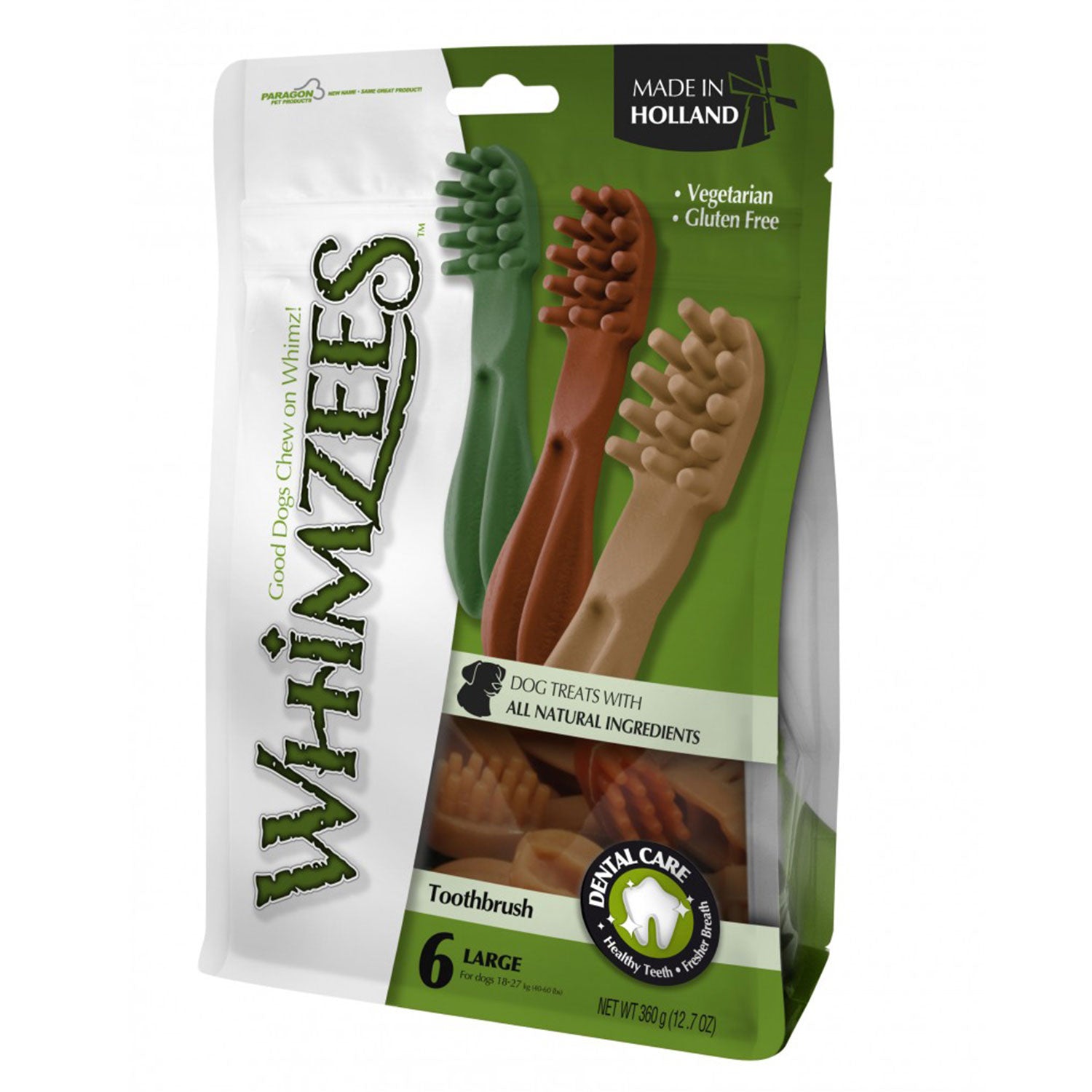 Whimzees Toothbrush Star Mix Brown/Green/Orange, 6 Pcs