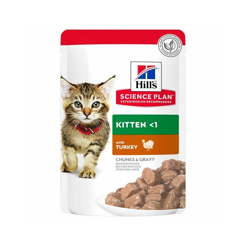 Hill's Science Plan Tender Chunks in Gravy Kitten Turkey Pouches