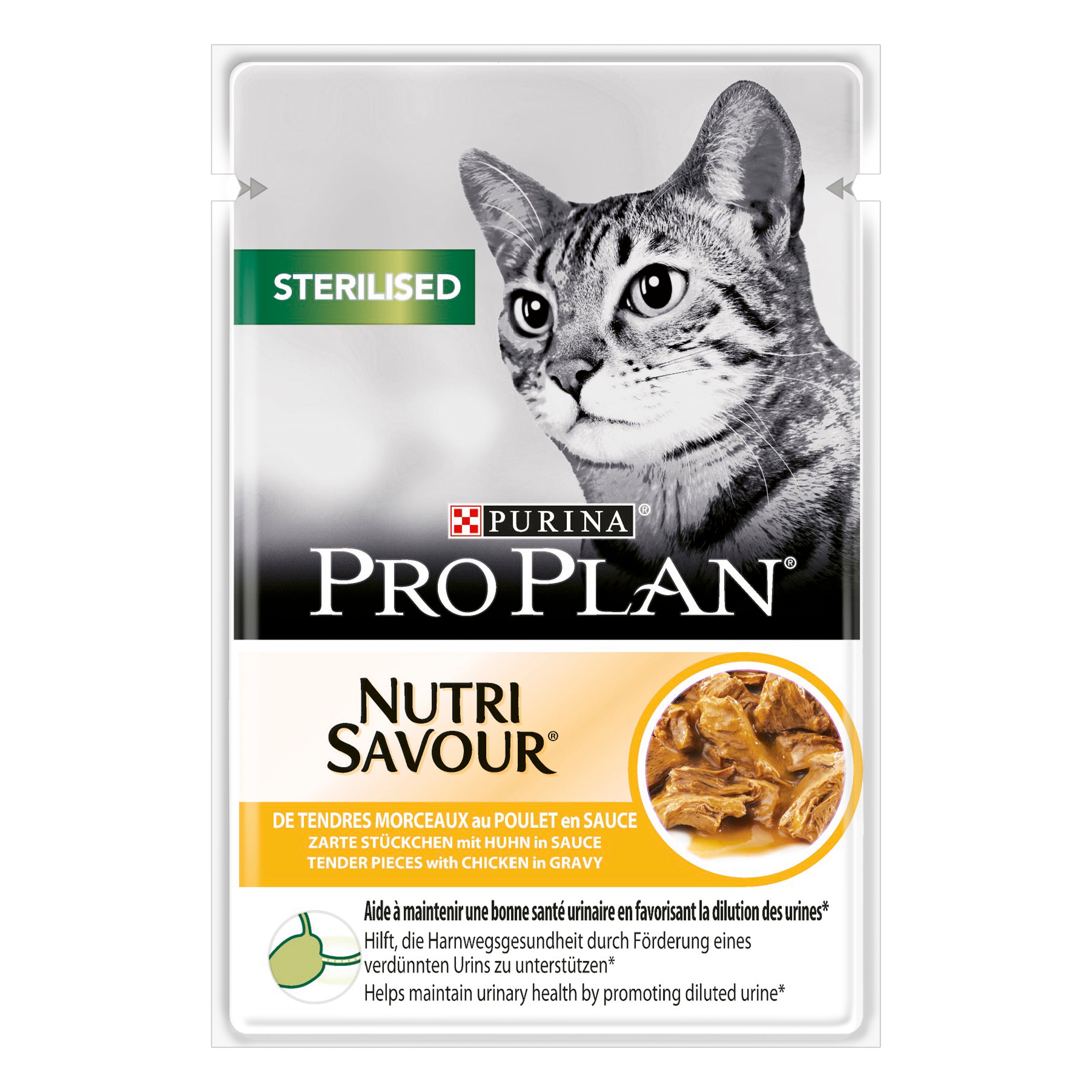 Purina Pro Plan Sterilised Adult, Wet Cat Food with Chicken Grilled in Gravy