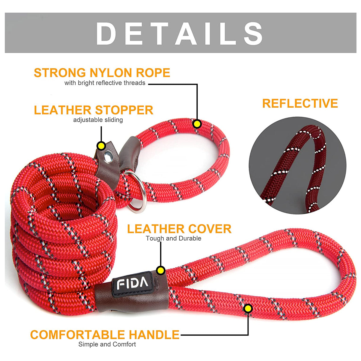 Fida Durable Slip Lead Dog Leash / Training Leash