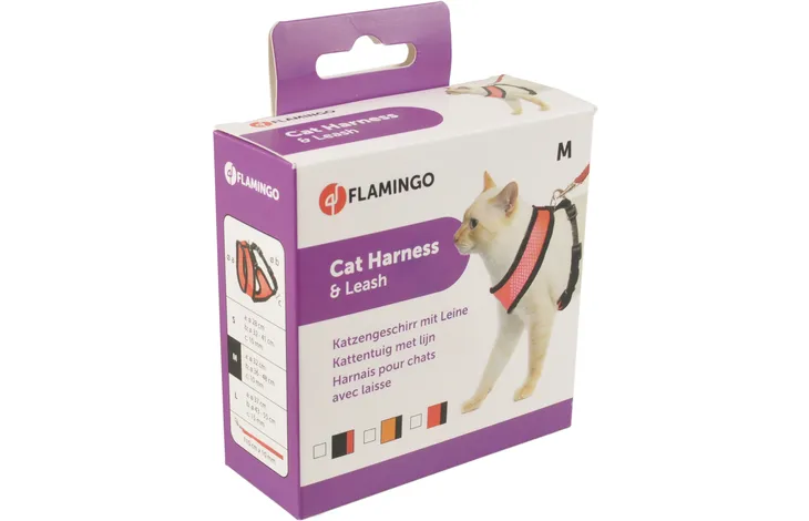 Flamingo Cat Harness Set with Leash