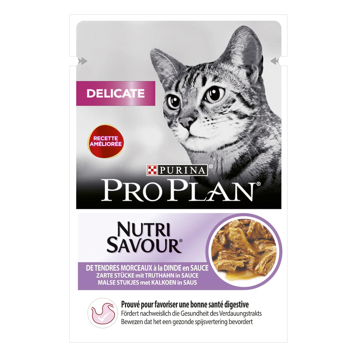 Purina Pro Plan Delicate Wet Cat Food with Turkey Grilled in Gravy, 26 x 85g