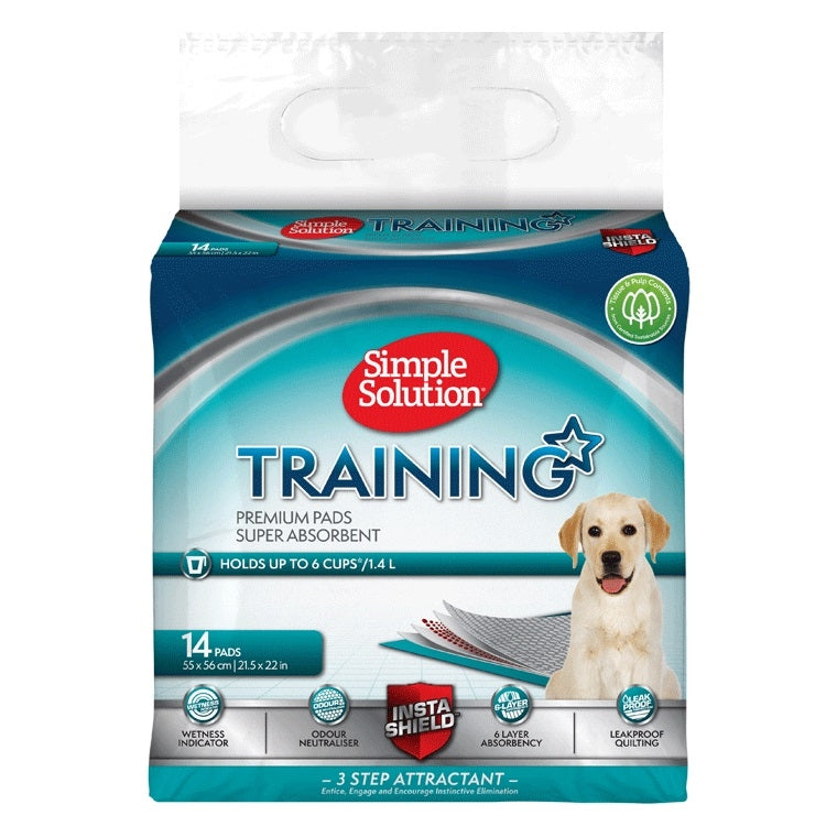 Simple Solution Premium Dog and Puppy Training Pads, Pack of 14