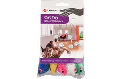 Flamingo Cat Toy Glove with Mice