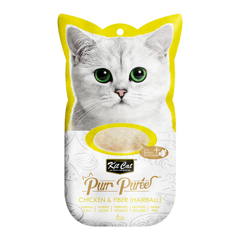 Kit Cat Puree Chicken & Fiber (Hairball)